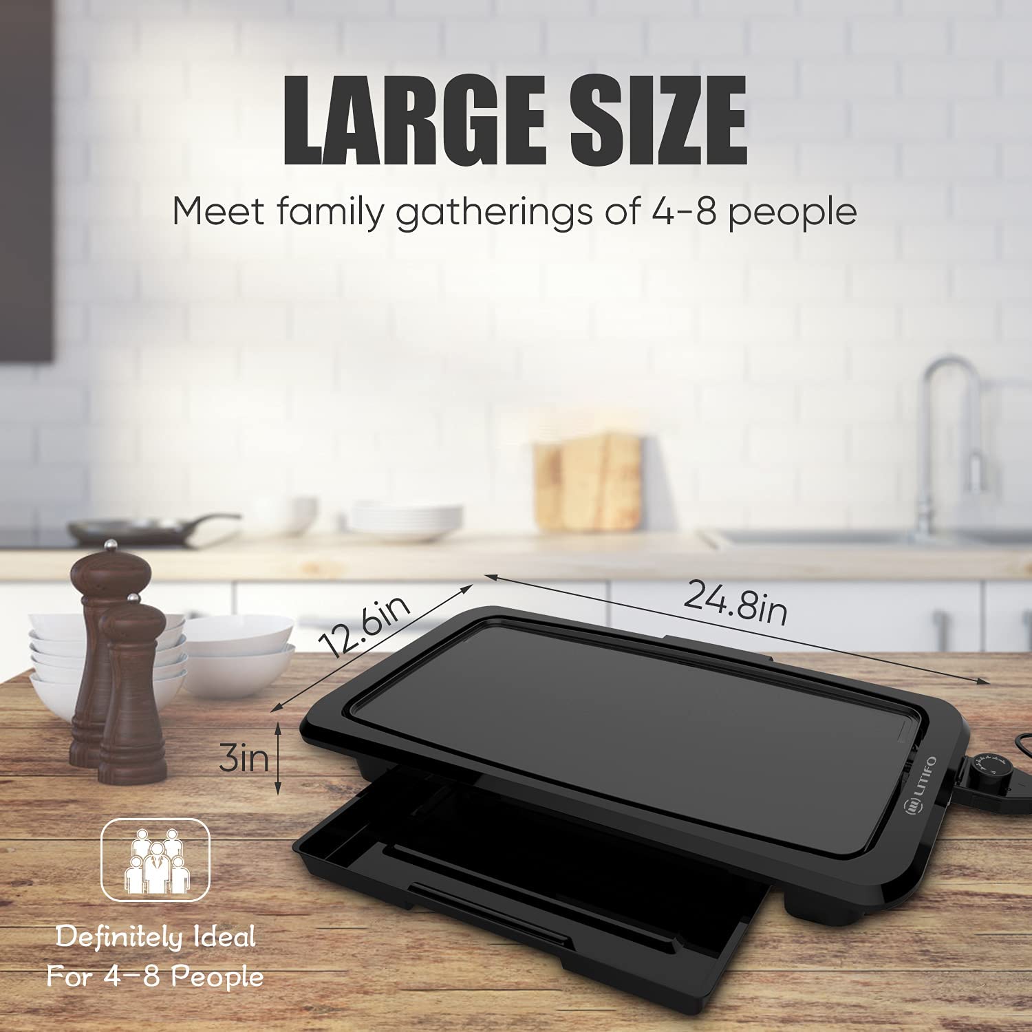 LITIFO Electric Griddle Indoor