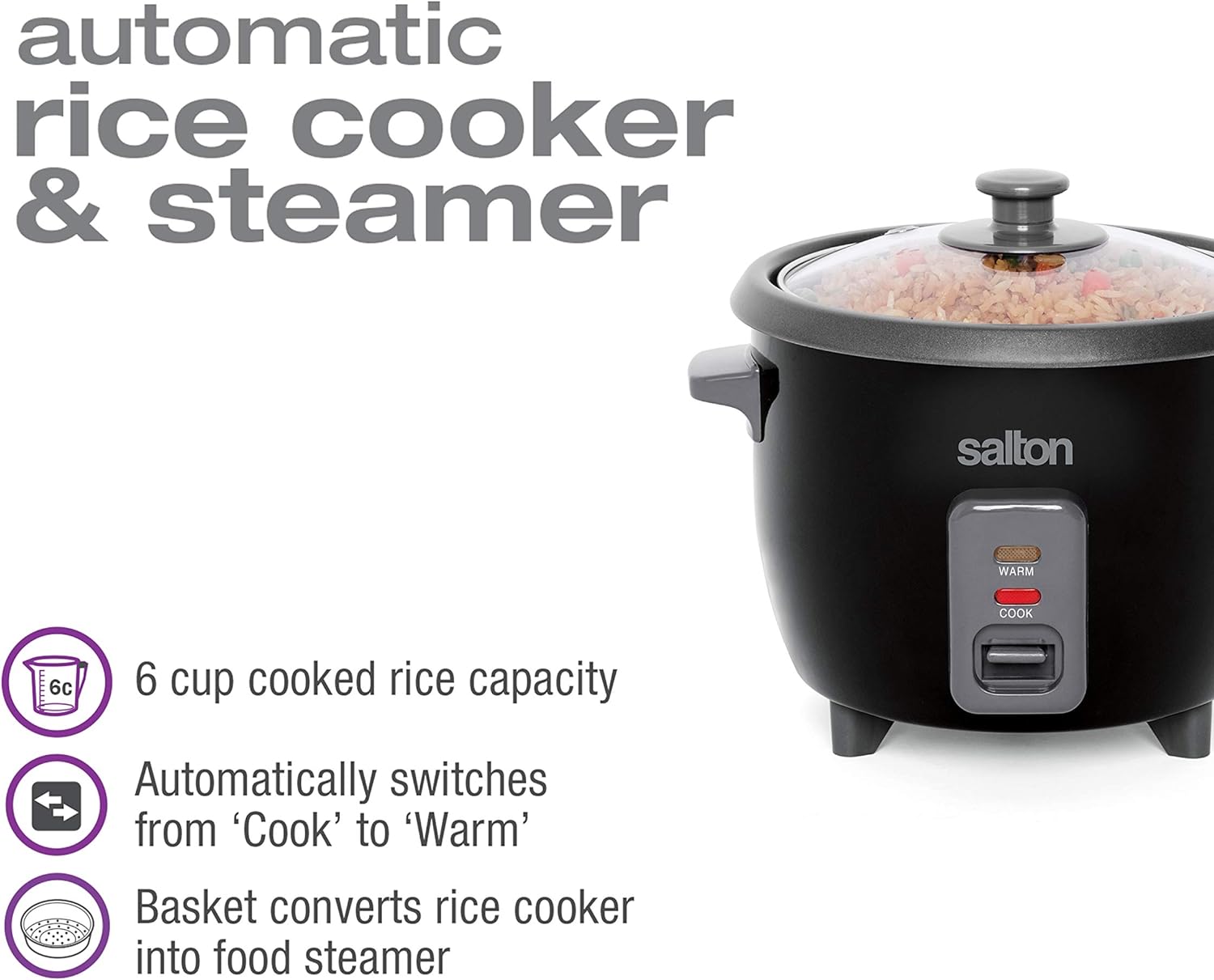 Salton 6-Cup Automatic Rice Cooker