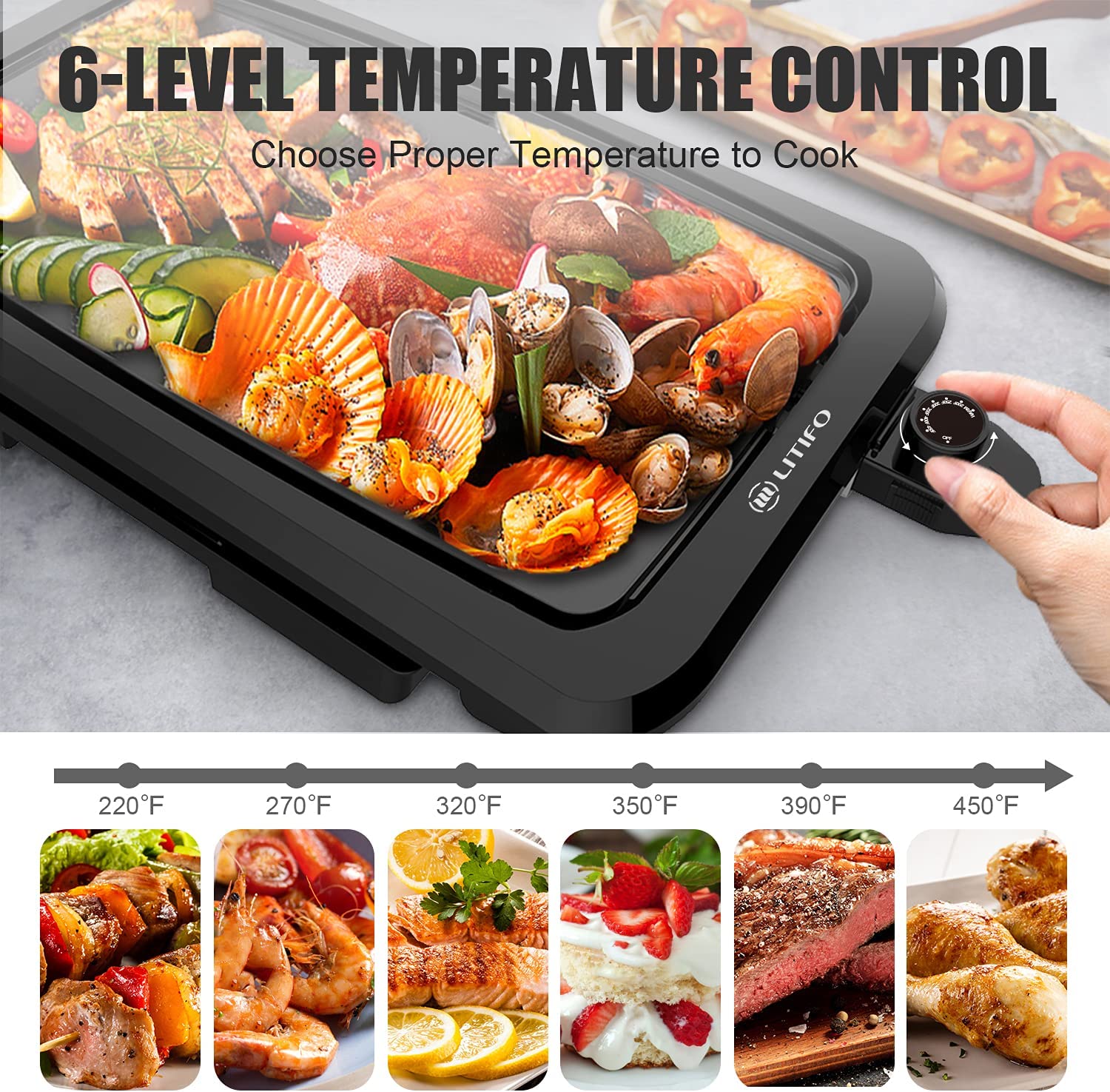 LITIFO Electric Griddle Indoor