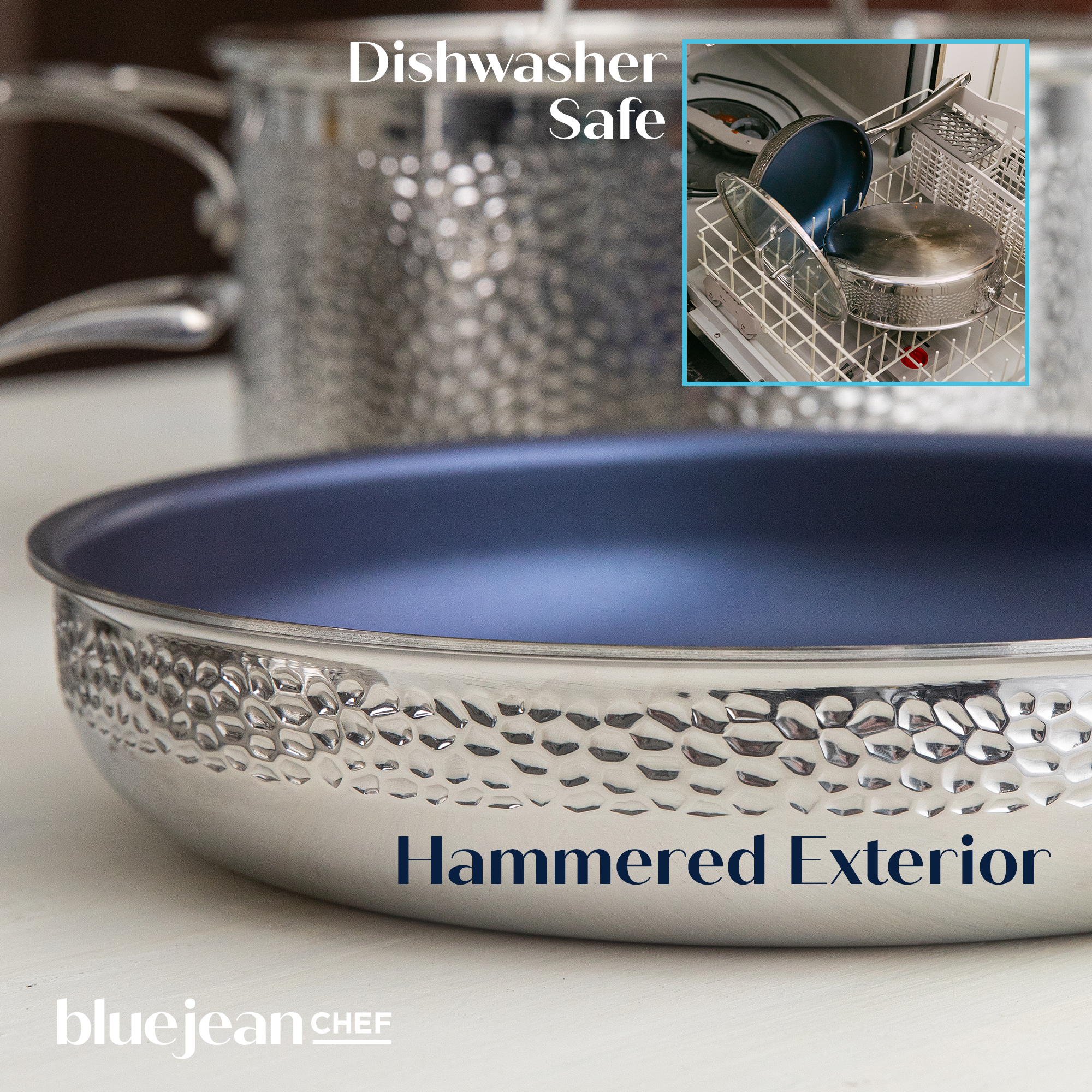 Blue Jean Chef 3-Piece Stainless Steel Cookware Set