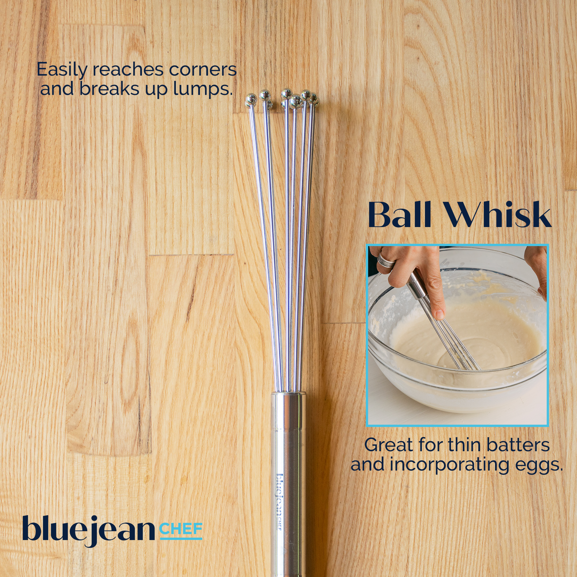 Blue Jean Chef 5-Piece Stainless-Steel Whisk Set