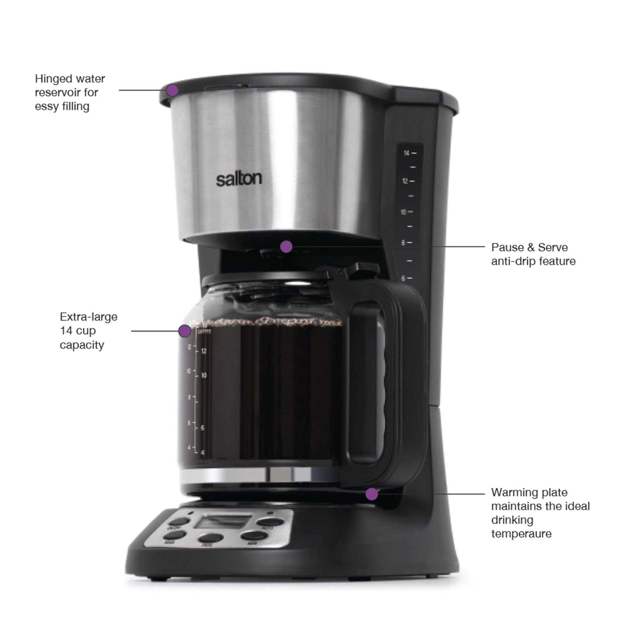 Salton Jumbo Java Coffee Maker 14 Cup
