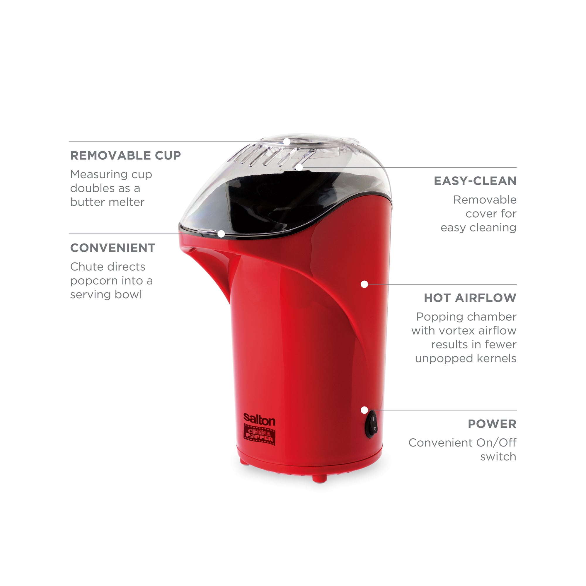 Salton Cinema Hot Air Popper Popcorn Maker