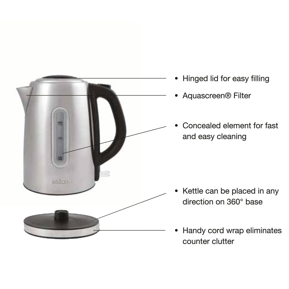 Salton Cordless Electric Stainless Steel Kettle
